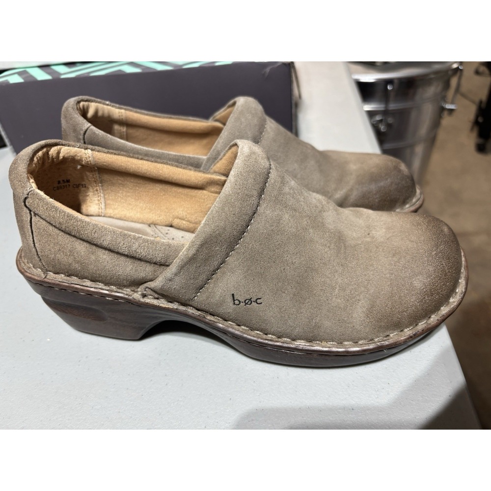 BOC Børn Concepts Shoes Womens 8.5 M Taupe Peggy Clog Leather‎ Slip On Casual